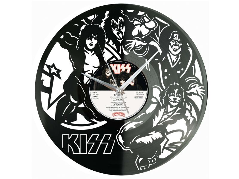Kiss Winyl Zegar Ścienny Płyta Winylowa Unikalna Dekoracja Dla Fanów Muzyki Prezent Upominek Gift EVEVO Z0185