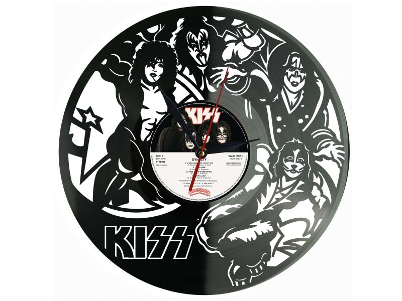 Kiss Winyl Zegar Ścienny Płyta Winylowa Unikalna Dekoracja Dla Fanów Muzyki Prezent Upominek Gift EVEVO Z0185