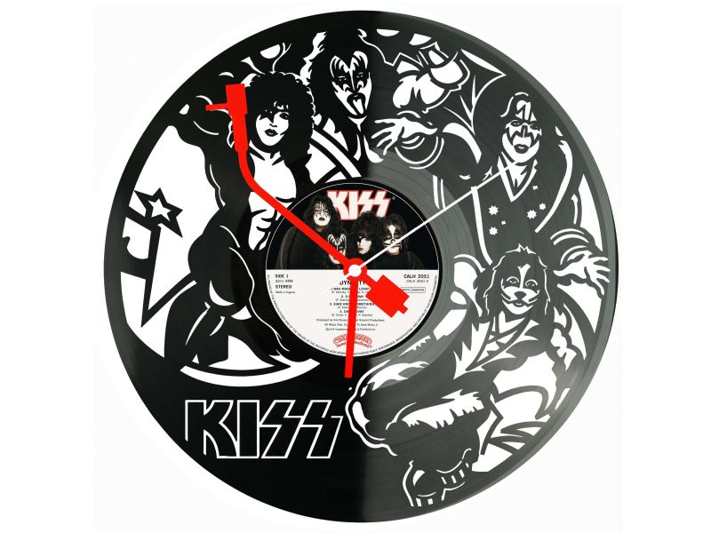 Kiss Winyl Zegar Ścienny Płyta Winylowa Unikalna Dekoracja Dla Fanów Muzyki Prezent Upominek Gift EVEVO Z0185