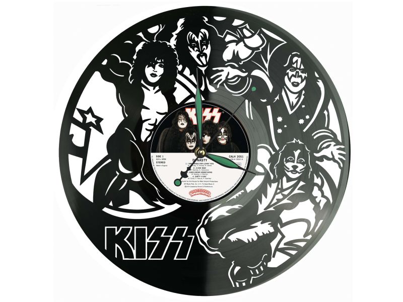 Kiss Winyl Zegar Ścienny Płyta Winylowa Unikalna Dekoracja Dla Fanów Muzyki Prezent Upominek Gift EVEVO Z0185
