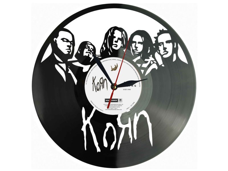 Korn Winyl Zegar Ścienny Płyta Winylowa Unikalna Dekoracja Dla Fanów Muzyki Prezent Upominek Gift EVEVO Z0186