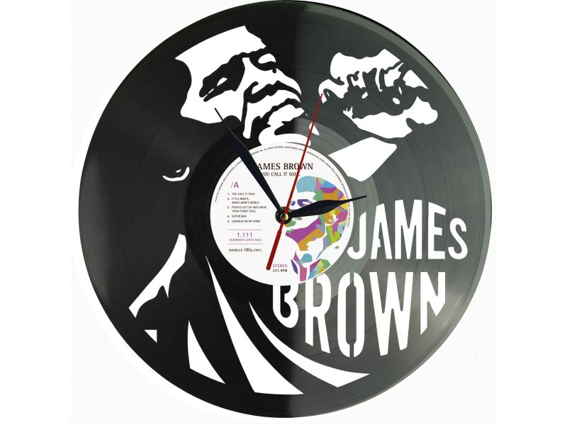 James Brown Winyl Zegar Ścienny Płyta Winylowa Unikalna Dekoracja Dla Fanów Muzyki Prezent Upominek Gift EVEVO Z0189