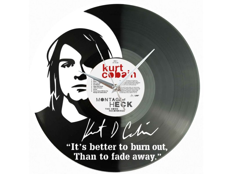 Kurt Cobain Winyl Zegar Ścienny Płyta Winylowa Unikalna Dekoracja Dla Fanów Muzyki Prezent Upominek Gift EVEVO Z0190