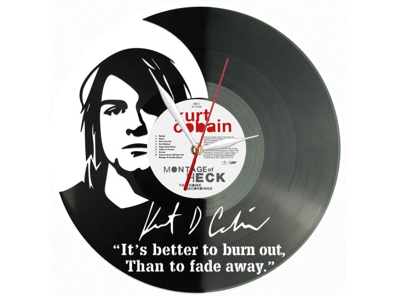 Kurt Cobain Winyl Zegar Ścienny Płyta Winylowa Unikalna Dekoracja Dla Fanów Muzyki Prezent Upominek Gift EVEVO Z0190