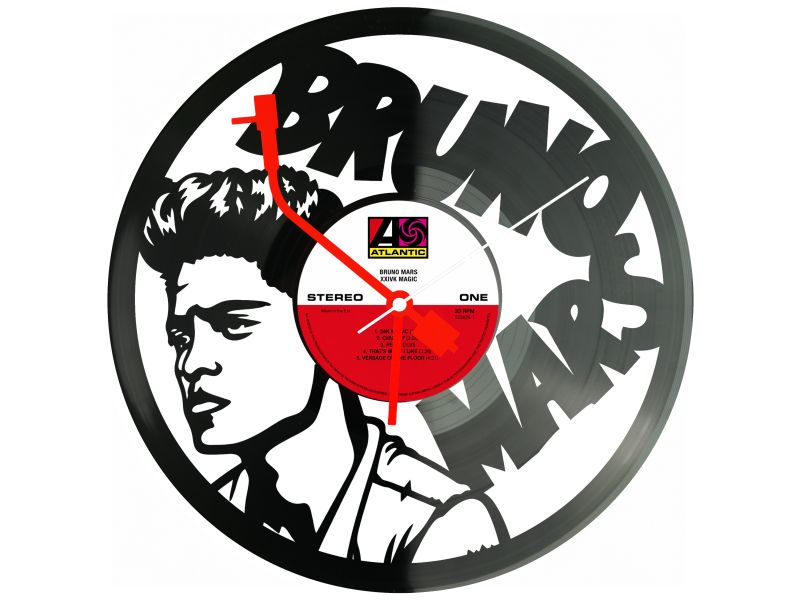 Bruno Mars Winyl Zegar Ścienny Płyta Winylowa Unikalna Dekoracja Dla Fanów Muzyki Prezent Upominek Gift EVEVO Z0191