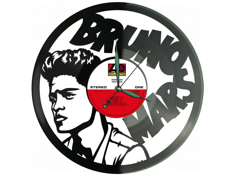 Bruno Mars Winyl Zegar Ścienny Płyta Winylowa Unikalna Dekoracja Dla Fanów Muzyki Prezent Upominek Gift EVEVO Z0191