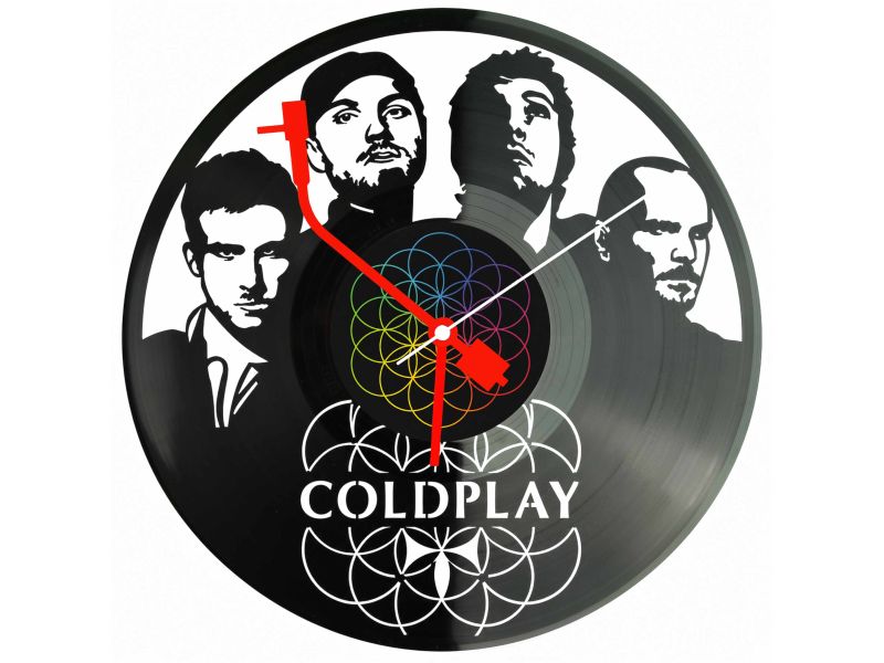 Coldplay Winyl Zegar Ścienny Płyta Winylowa Unikalna Dekoracja Dla Fanów Muzyki Prezent Upominek Gift EVEVO Z0195