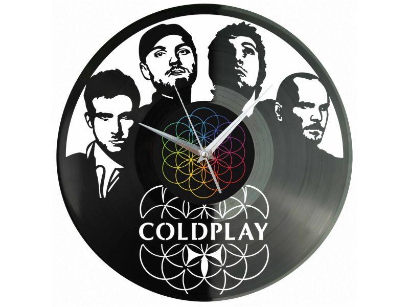 Coldplay Winyl Zegar Ścienny Płyta Winylowa Unikalna Dekoracja Dla Fanów Muzyki Prezent Upominek Gift EVEVO Z0195