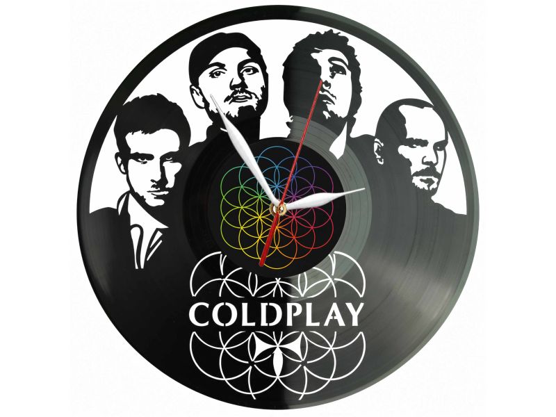 Coldplay Winyl Zegar Ścienny Płyta Winylowa Unikalna Dekoracja Dla Fanów Muzyki Prezent Upominek Gift EVEVO Z0195