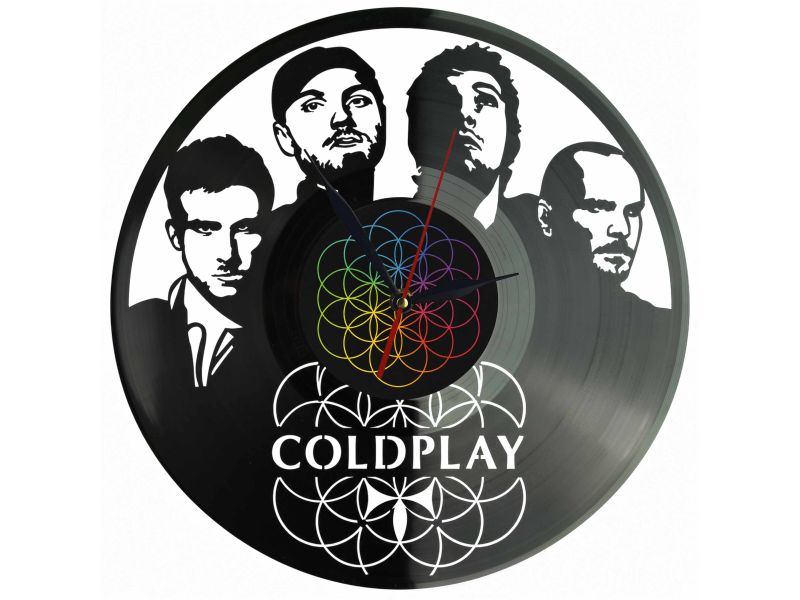 Coldplay Winyl Zegar Ścienny Płyta Winylowa Unikalna Dekoracja Dla Fanów Muzyki Prezent Upominek Gift EVEVO Z0195