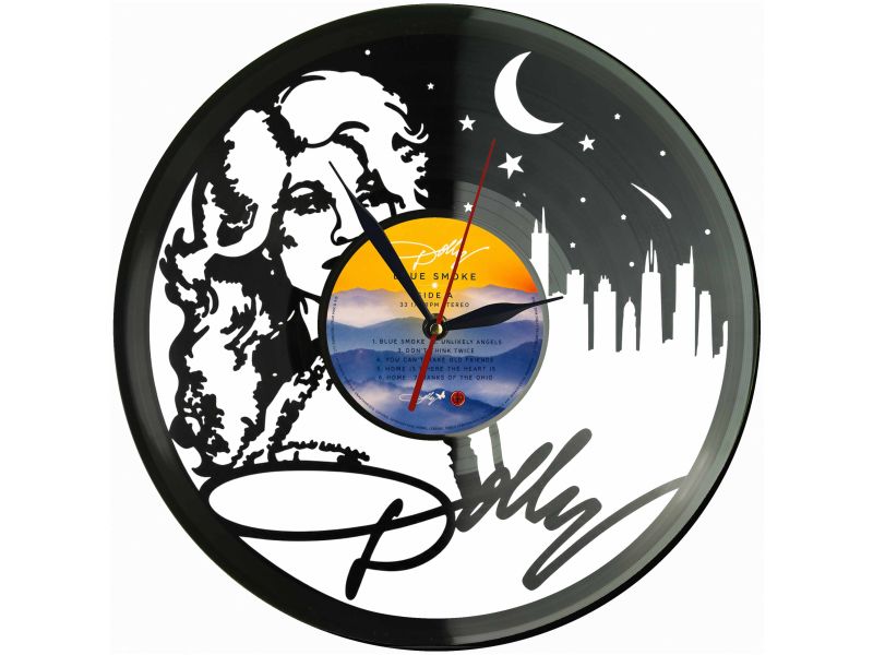 Dolly Parton Winyl Zegar Ścienny Płyta Winylowa Unikalna Dekoracja Dla Fanów Muzyki Prezent Upominek Gift EVEVO Z0196
