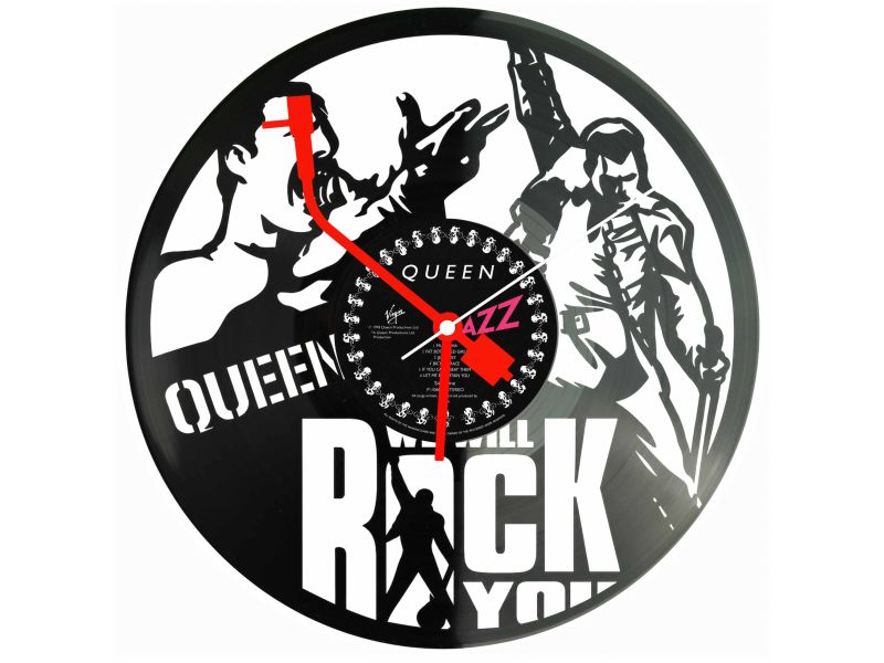 Queen Winyl Zegar Ścienny Płyta Winylowa Unikalna Dekoracja Dla Fanów Muzyki Prezent Upominek Gift EVEVO Z0201