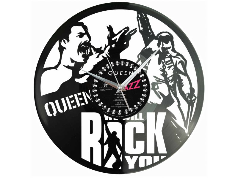 Queen Winyl Zegar Ścienny Płyta Winylowa Unikalna Dekoracja Dla Fanów Muzyki Prezent Upominek Gift EVEVO Z0201