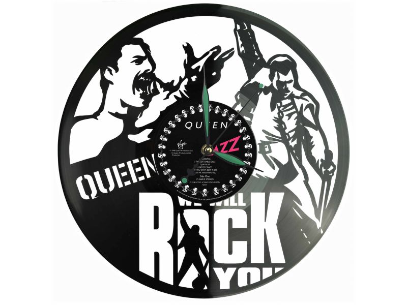 Queen Winyl Zegar Ścienny Płyta Winylowa Unikalna Dekoracja Dla Fanów Muzyki Prezent Upominek Gift EVEVO Z0201
