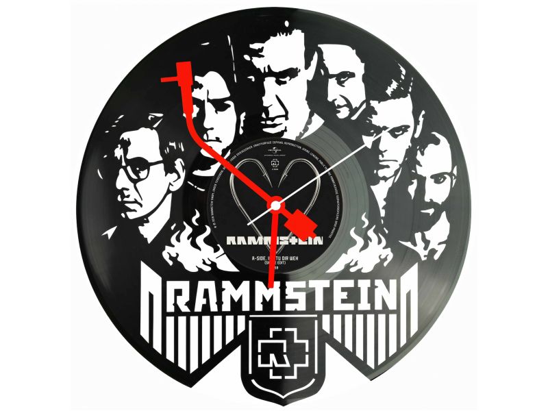 Rammstein Winyl Zegar Ścienny Płyta Winylowa Unikalna Dekoracja Dla Fanów Muzyki Prezent Upominek Gift EVEVO Z0202