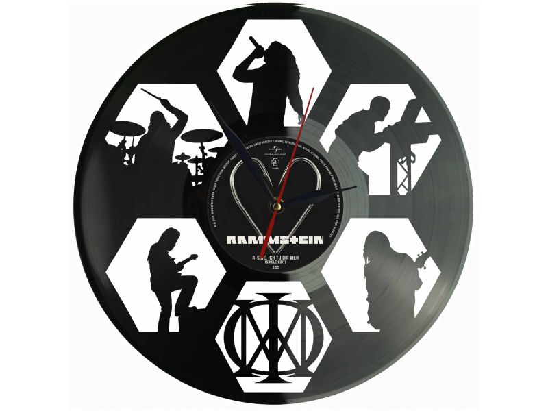 Rammstein Winyl Zegar Ścienny Płyta Winylowa Unikalna Dekoracja Dla Fanów Muzyki Prezent Upominek Gift EVEVO Z0205
