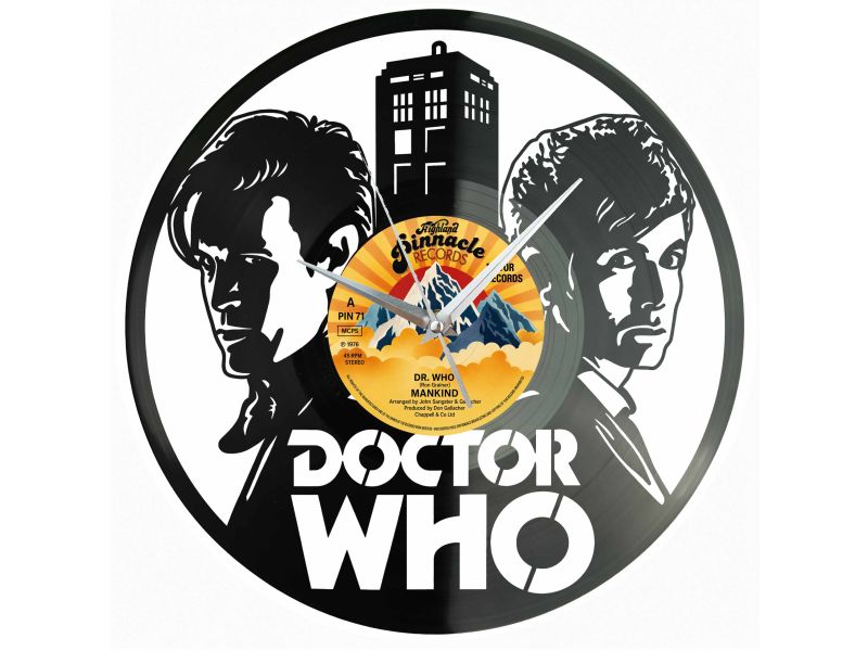 Doctor Who Winyl Zegar Ścienny Płyta Winylowa Unikalna Dekoracja Dla Fanów Muzyki Prezent Upominek Gift EVEVO Z0206