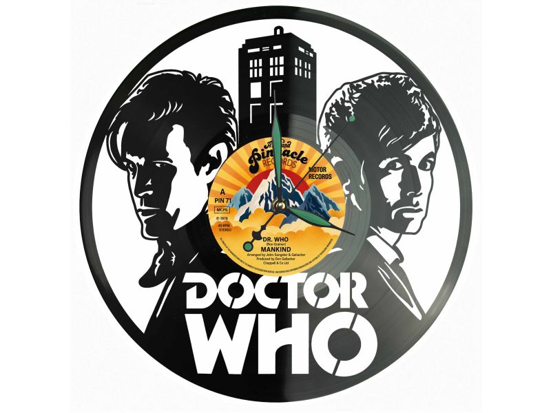 Doctor Who Winyl Zegar Ścienny Płyta Winylowa Unikalna Dekoracja Dla Fanów Muzyki Prezent Upominek Gift EVEVO Z0206