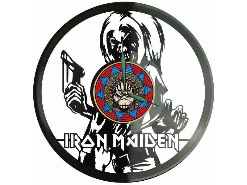 Iron Maiden Winyl Zegar Ścienny Płyta Winylowa Unikalna Dekoracja Dla Fanów Muzyki Prezent Upominek Gift EVEVO Z0208