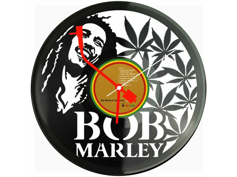 Bob Marley Winyl Zegar Ścienny Płyta Winylowa Unikalna Dekoracja Dla Fanów Muzyki Prezent Upominek Gift EVEVO Z0210
