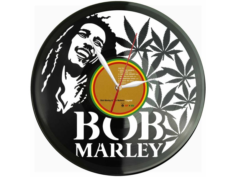 Bob Marley Winyl Zegar Ścienny Płyta Winylowa Unikalna Dekoracja Dla Fanów Muzyki Prezent Upominek Gift EVEVO Z0210