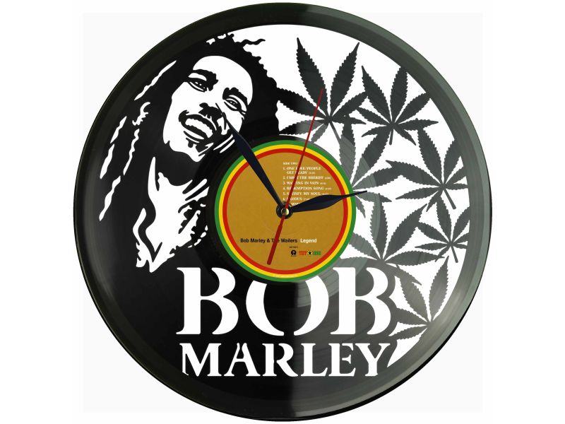Bob Marley Winyl Zegar Ścienny Płyta Winylowa Unikalna Dekoracja Dla Fanów Muzyki Prezent Upominek Gift EVEVO Z0210