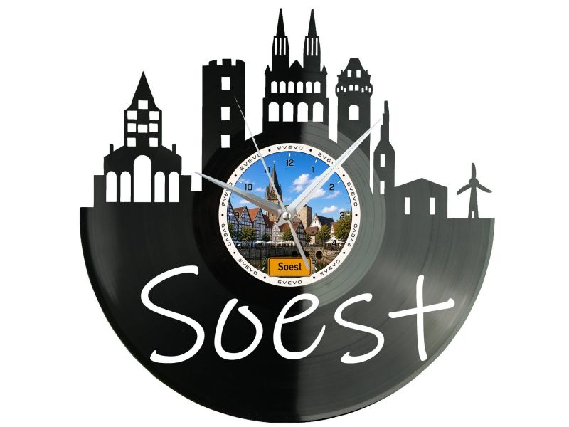 Soest Miasto Niemcy – Zegar ścienny z płyty winylowej 30x30 cm EVEVO W0069