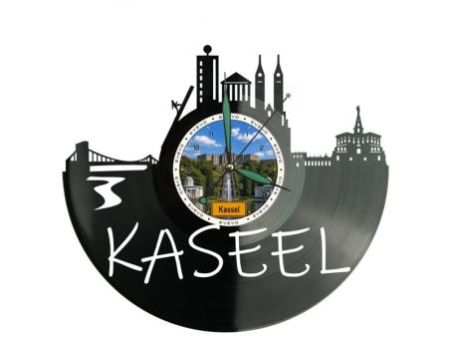 Kassel Miasto Niemcy – Zegar ścienny z płyty winylowej 30x30 cm EVEVO W0070