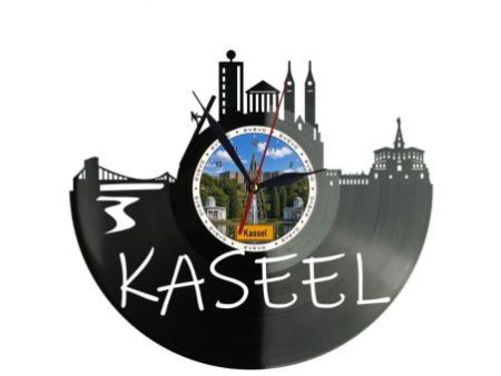 Kassel Miasto Niemcy – Zegar ścienny z płyty winylowej 30x30 cm EVEVO W0070