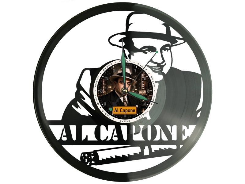 Al Capone – Zegar ścienny z płyty winylowej 30x30 cm EVEVO W0071