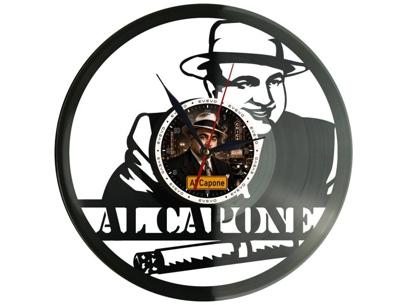 Al Capone – Zegar ścienny z płyty winylowej 30x30 cm EVEVO W0071