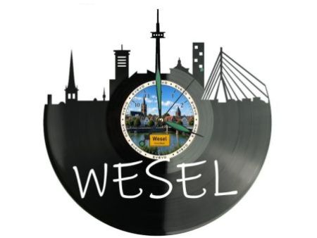 Wesel Miasto Niemcy – Zegar ścienny z płyty winylowej 30x30 cm EVEVO W0075
