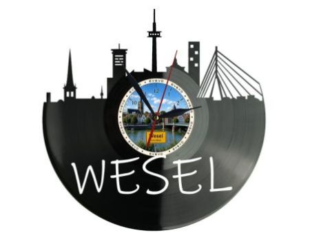 Wesel Miasto Niemcy – Zegar ścienny z płyty winylowej 30x30 cm EVEVO W0075