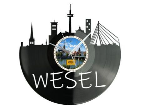 Wesel Miasto Niemcy – Zegar ścienny z płyty winylowej 30x30 cm EVEVO W0075