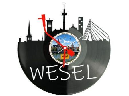 Wesel Miasto Niemcy – Zegar ścienny z płyty winylowej 30x30 cm EVEVO W0075