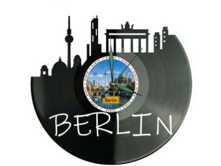 Berlin Miasto Niemcy – Zegar ścienny z płyty winylowej 30x30 cm EVEVO W0076