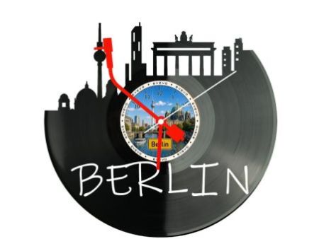 Berlin Miasto Niemcy – Zegar ścienny z płyty winylowej 30x30 cm EVEVO W0076