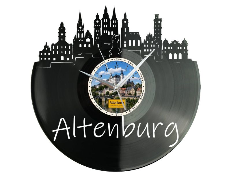 Altenburg Miasto Niemcy – Zegar ścienny z płyty winylowej 30x30 cm EVEVO W0077