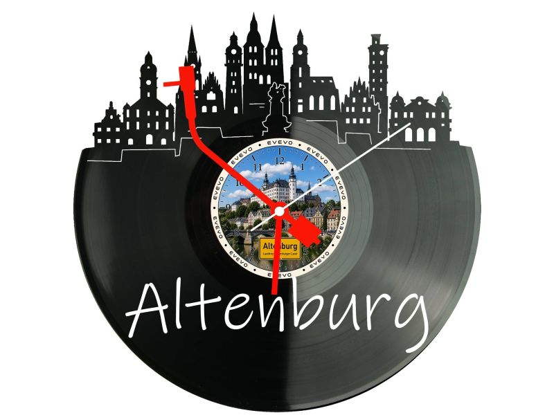 Altenburg Miasto Niemcy – Zegar ścienny z płyty winylowej 30x30 cm EVEVO W0077