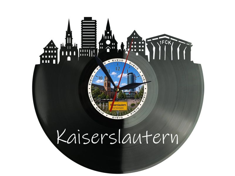 Kaiserslautern Miasto Niemcy – Zegar ścienny z płyty winylowej 30x30 cm EVEVO W0078