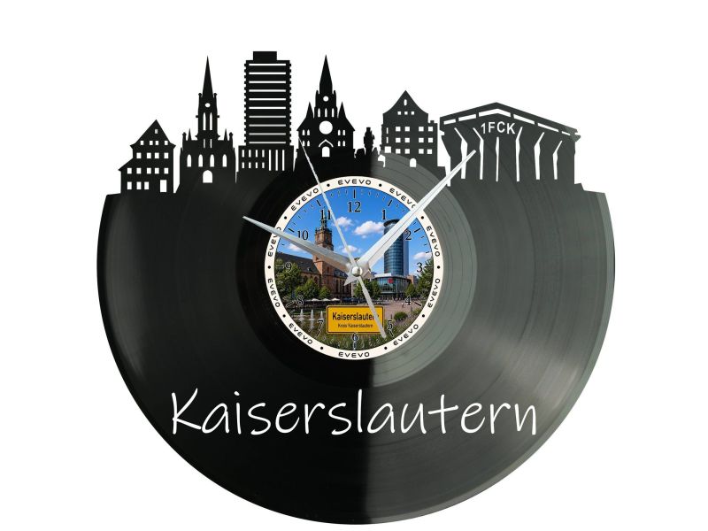 Kaiserslautern Miasto Niemcy – Zegar ścienny z płyty winylowej 30x30 cm EVEVO W0078