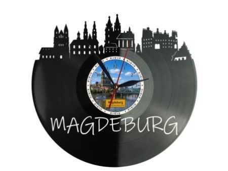 Magdeburg Miasto Niemcy – Zegar ścienny z płyty winylowej 30x30 cm EVEVO W0079