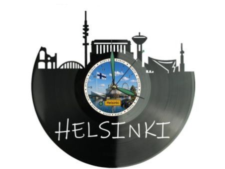 Helsinki Miasto Finlandia – Zegar ścienny z płyty winylowej 30x30 cm EVEVO W0081