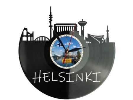 Helsinki Miasto Finlandia – Zegar ścienny z płyty winylowej 30x30 cm EVEVO W0081