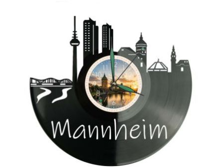 Mannheim Miasto Niemcy – Zegar ścienny z płyty winylowej 30x30 cm EVEVO W0086