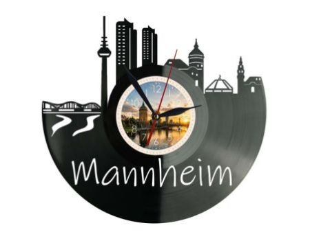 Mannheim Miasto Niemcy – Zegar ścienny z płyty winylowej 30x30 cm EVEVO W0086