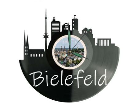 Bielefeld Miasto Niemcy – Zegar ścienny z płyty winylowej 30x30 cm EVEVO W0087