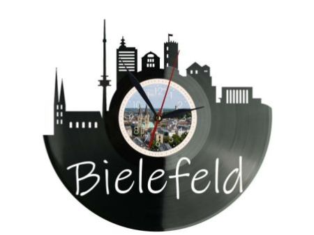 Bielefeld Miasto Niemcy – Zegar ścienny z płyty winylowej 30x30 cm EVEVO W0087
