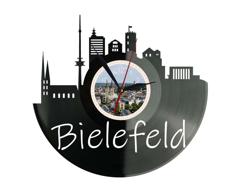 Bielefeld Miasto Niemcy – Zegar ścienny z płyty winylowej 30x30 cm EVEVO W0087