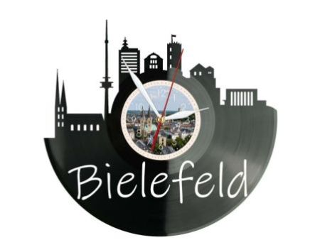 Bielefeld Miasto Niemcy – Zegar ścienny z płyty winylowej 30x30 cm EVEVO W0087
